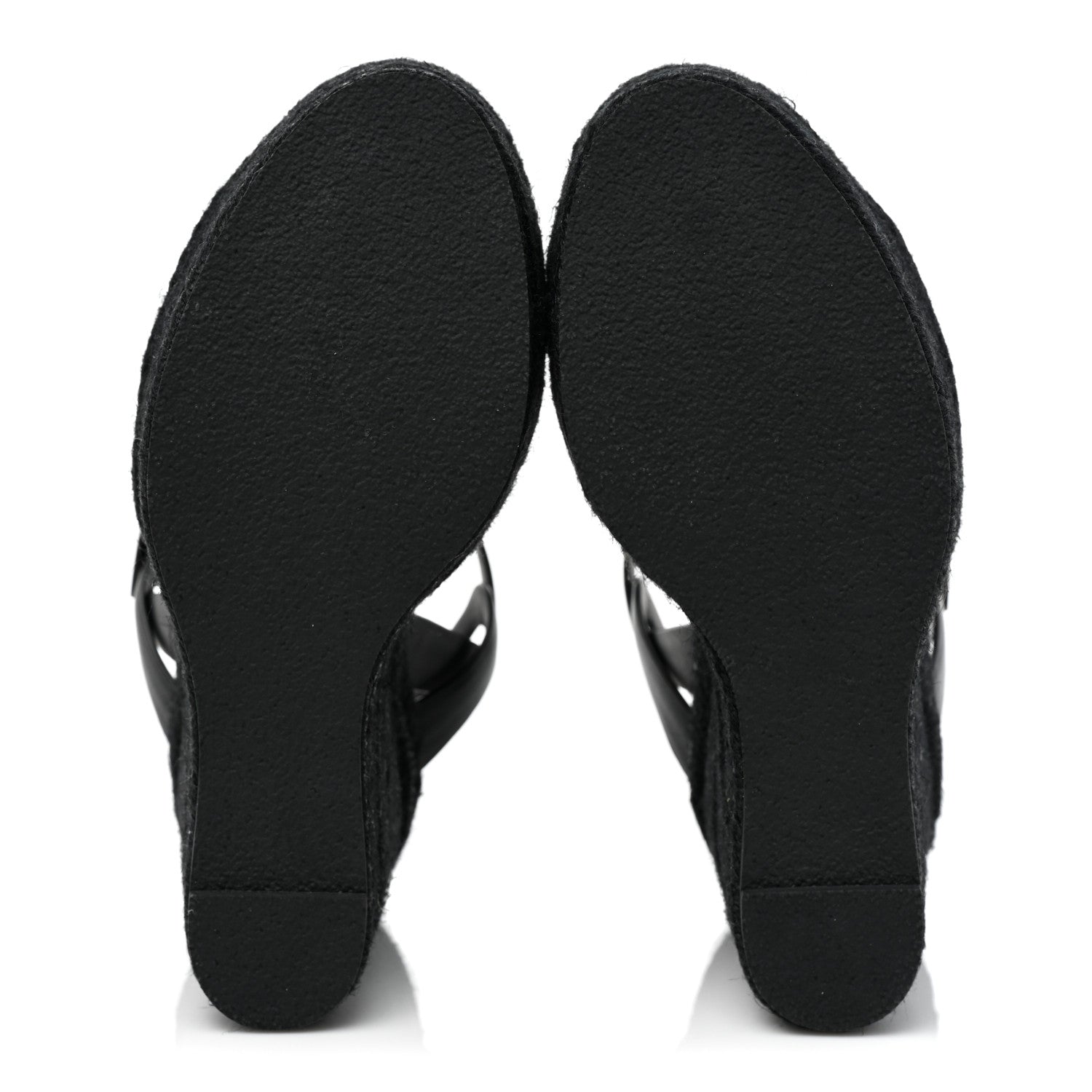 Saint Laurent Calfskin Tribute 95 Platform Espadrille Wedge Sandals 40 Black 5 of 7