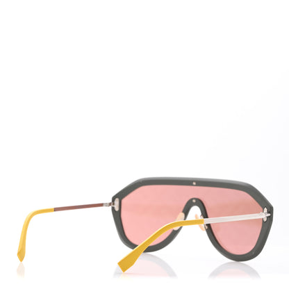 Fendi Rubber FF Fabulous Shield Sunglasses FF M0039/G/S Black Yellow 4 of 7