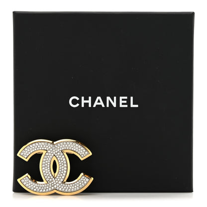 Chanel Crystal CC Brooch Gold 8 of 8