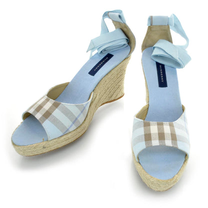 Burberry Nova Check Espadrille Wedges Sandals 38 1 of 7