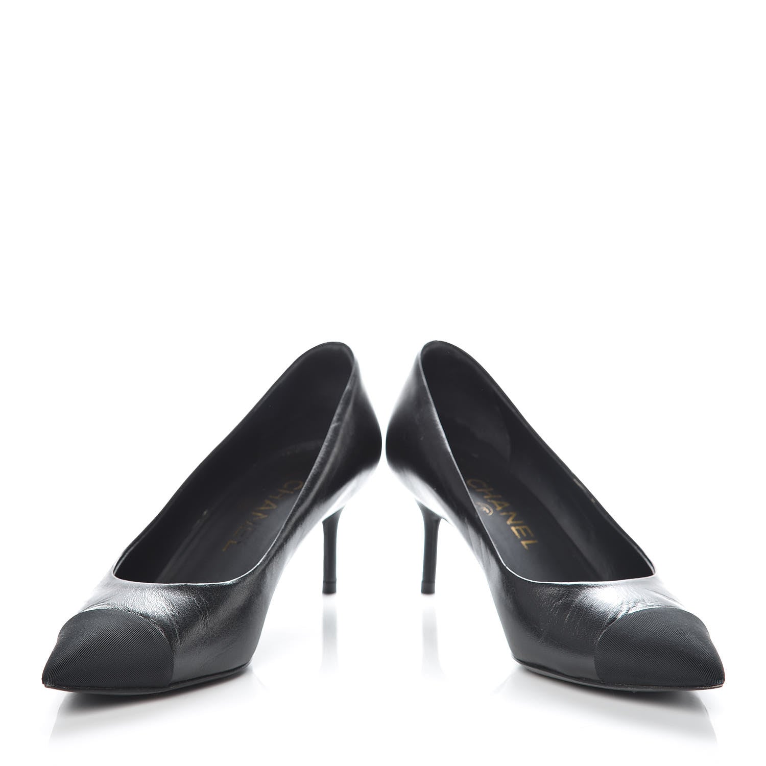 Chanel Lambskin CC Cap Toe Pumps 36 Black 5 of 15