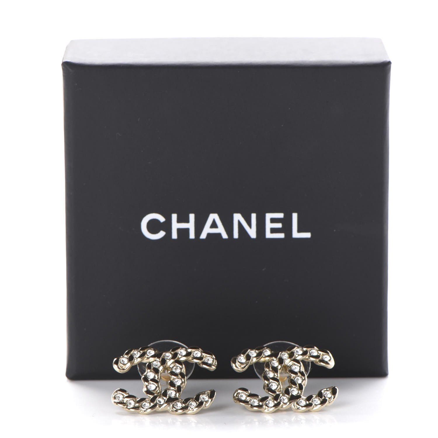 Chanel Crystal Pearls Coronation CC Earrings Gold 5 of 5