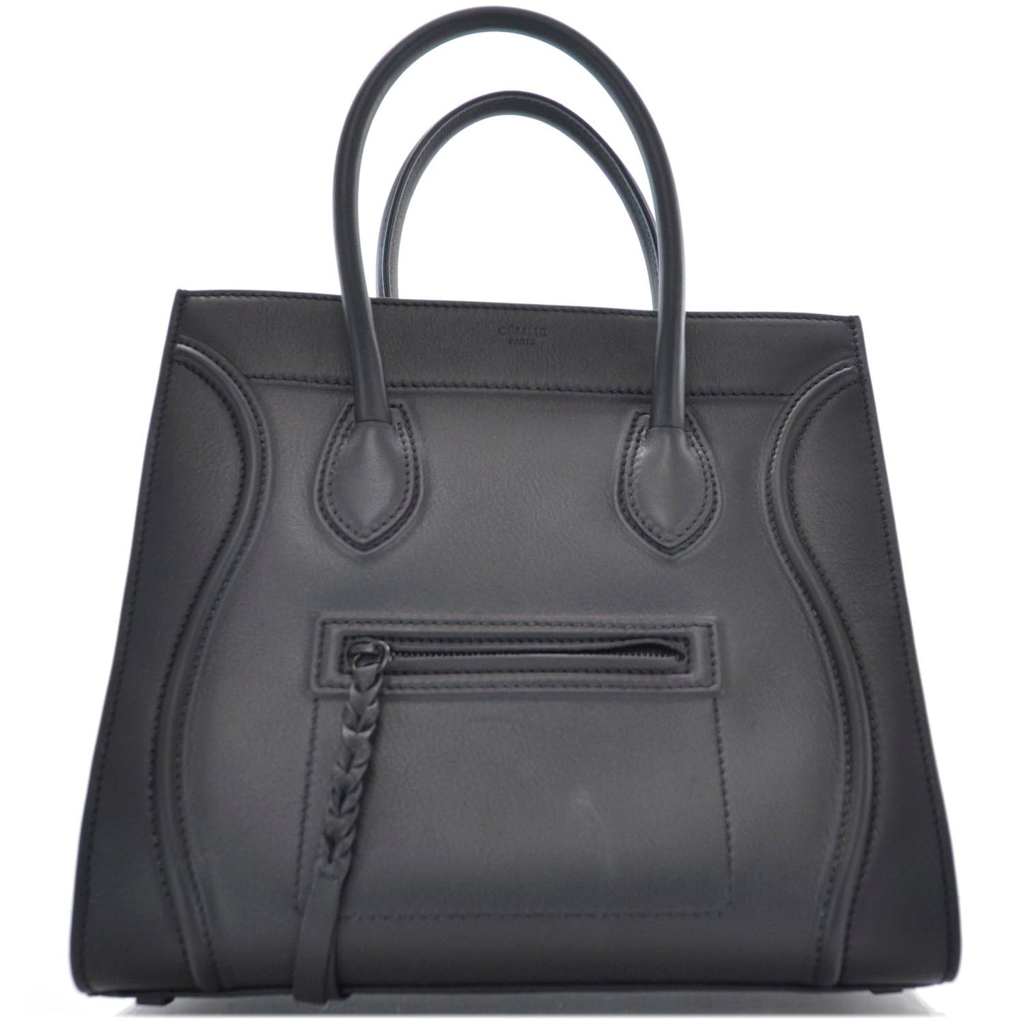 Smooth Calfskin Medium Phantom Luggage Black