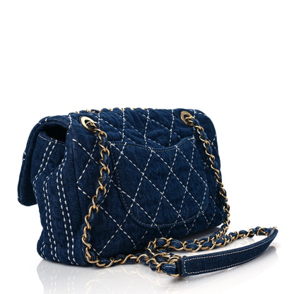 Chanel Denim Quilted Medium Denim Trip Single Flap Blue 3 of 9