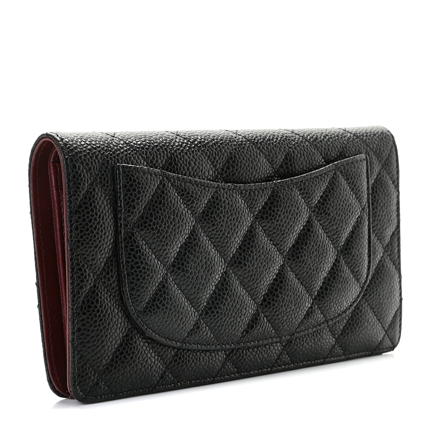 Caviar Quilted Yen Wallet Black