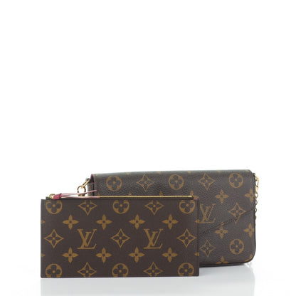 Louis Vuitton Monogram Pochette Felicie Chain Wallet Fuchsia 6 of 9