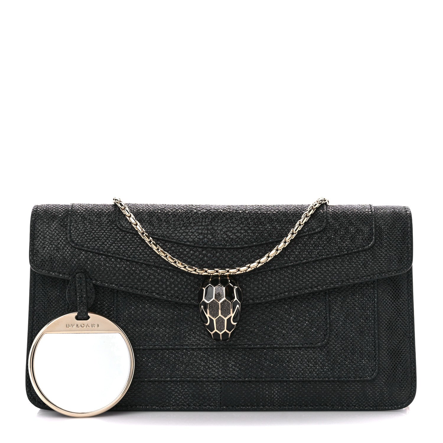 Bulgari Metallic Karung Serpenti Forever Shoulder Bag Black 1 of 12