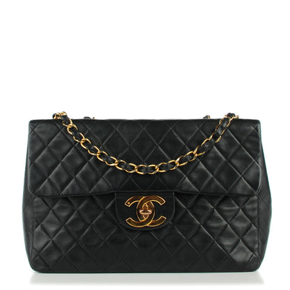 Chanel Lambskin Quilted XL Jumbo Single Flap Black 1 of 10