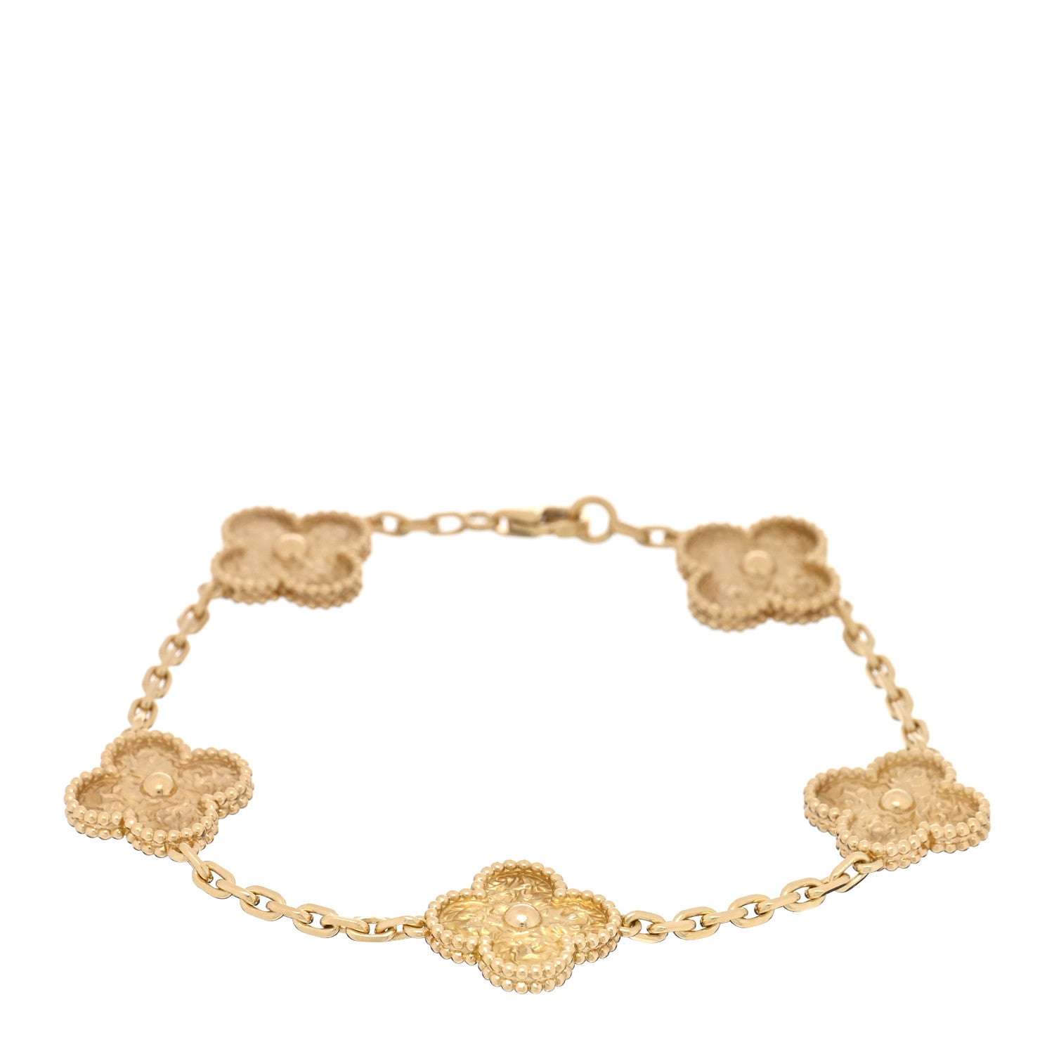 Van Cleef & Arpels 18K Yellow Gold 5 Motifs Vintage Alhambra Bracelet 1 of 4