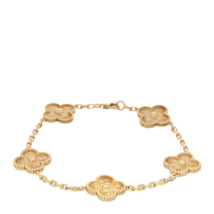 Van Cleef & Arpels 18K Yellow Gold 5 Motifs Vintage Alhambra Bracelet 1 of 4