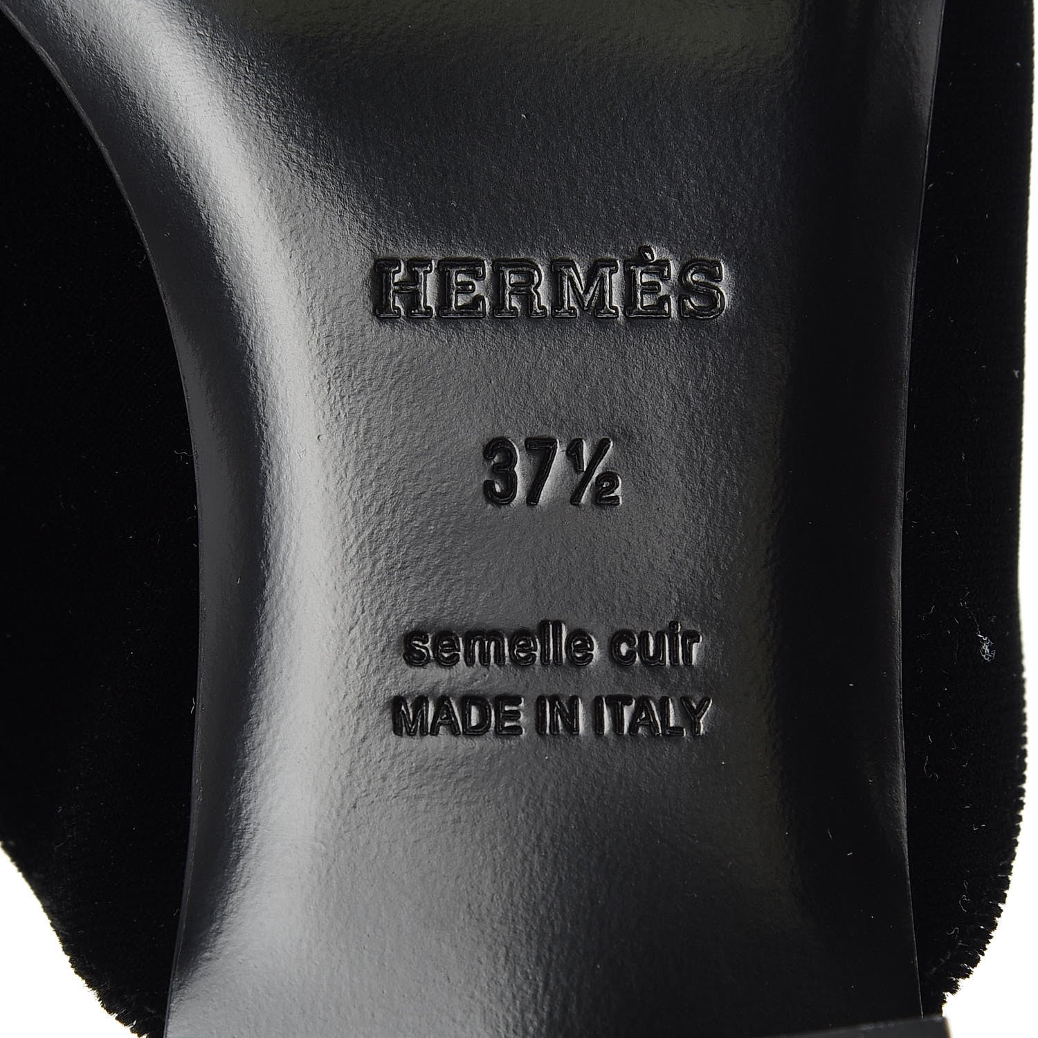 Hermes Velvet Trocadero Mule 37.5 Black 6 of 9