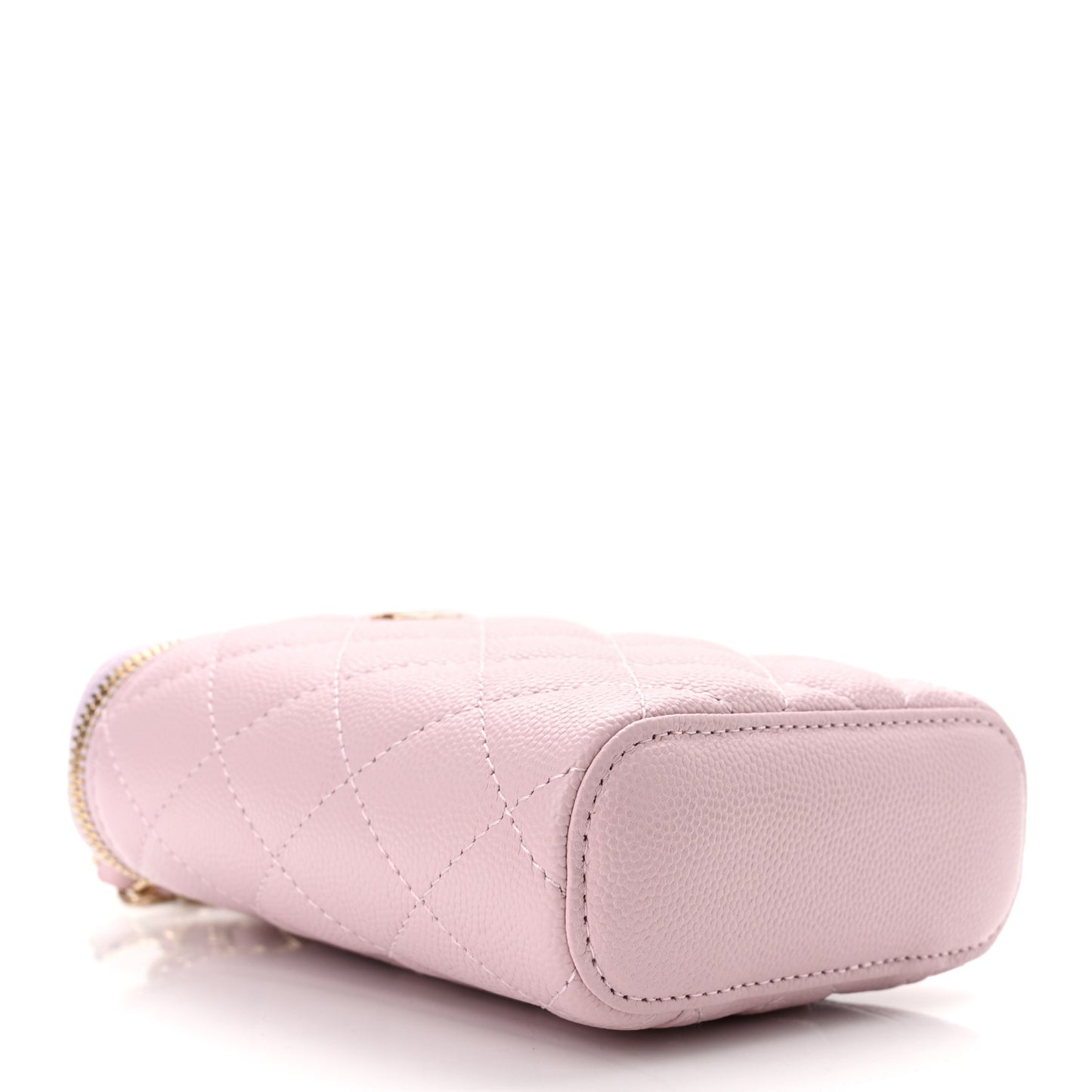 Caviar Quilted Vertical Coco Beauty Vanity Case With Chain Pale Pink