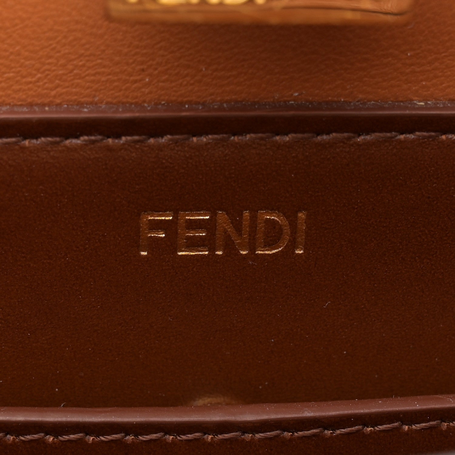 Fendi Vitello King Tamponato Medium Peekaboo I SEE U East West Satchel Cuoio 6 of 13
