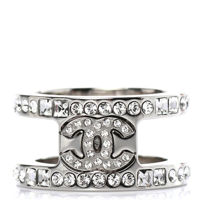 Chanel Crystal CC Ring 6 Silver 1 of 4