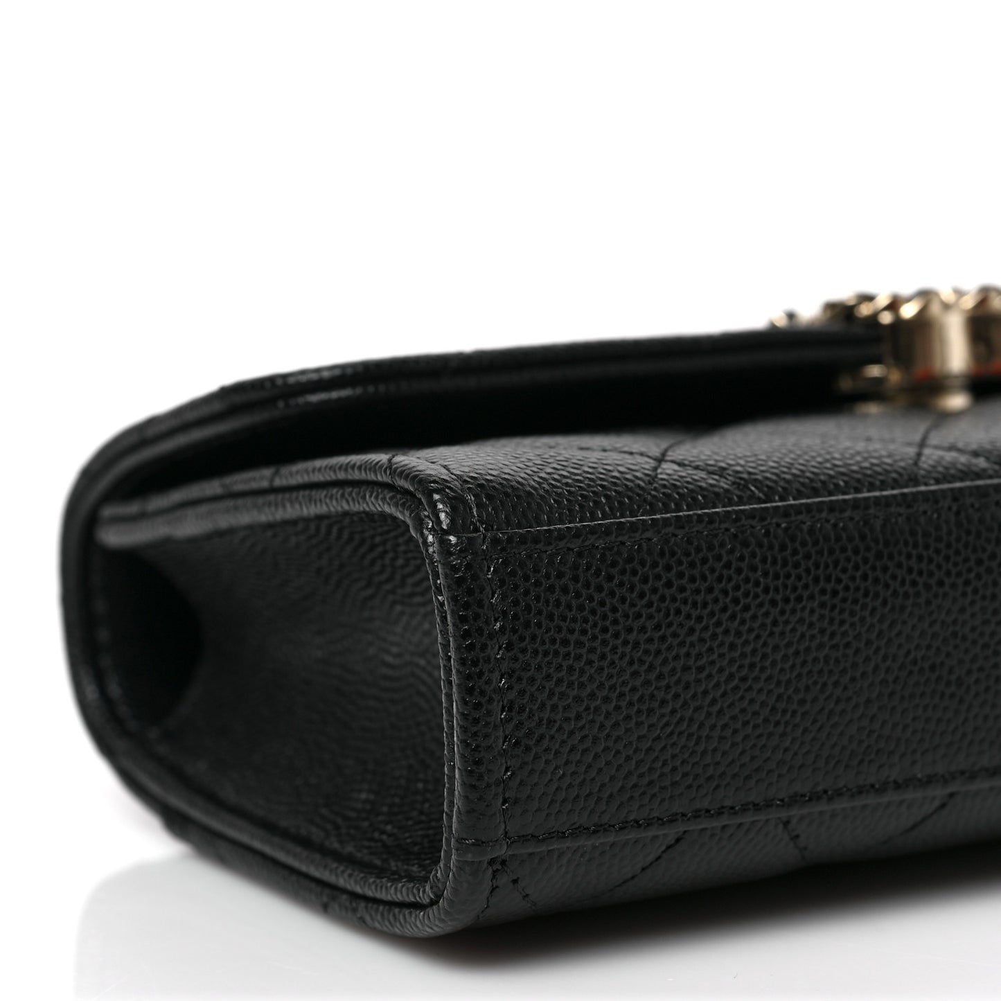 Caviar Quilted Chain Match Top Handle Phone Holder With Chain Black