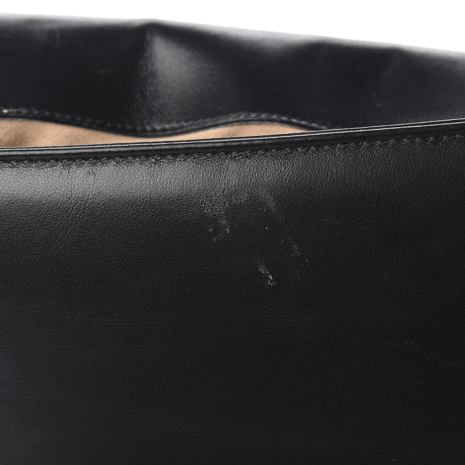 Gucci Calfskin Matelasse Medium GG Marmont Top Handle Shoulder Bag Black 9 of 10