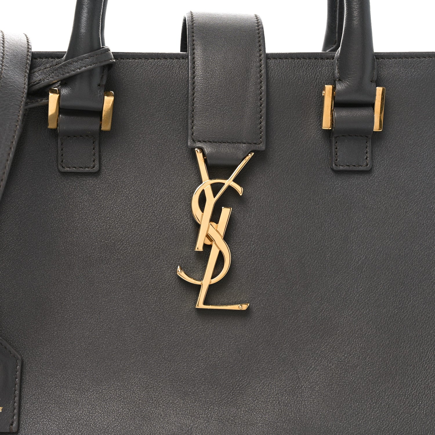 Saint Laurent Calfskin Small Monogram Cabas Fog 8 of 10