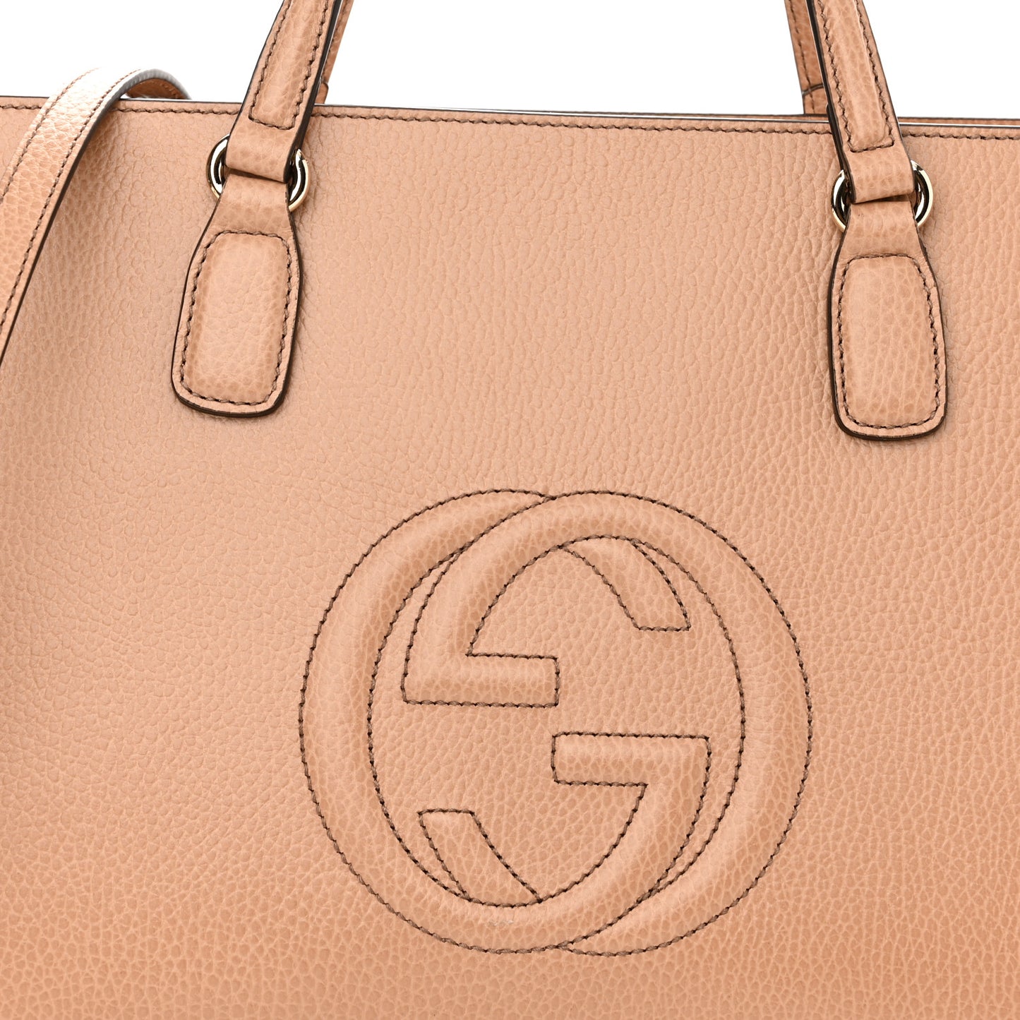 Dollar Calfskin Large Soho Top Handle Satchel Camelia