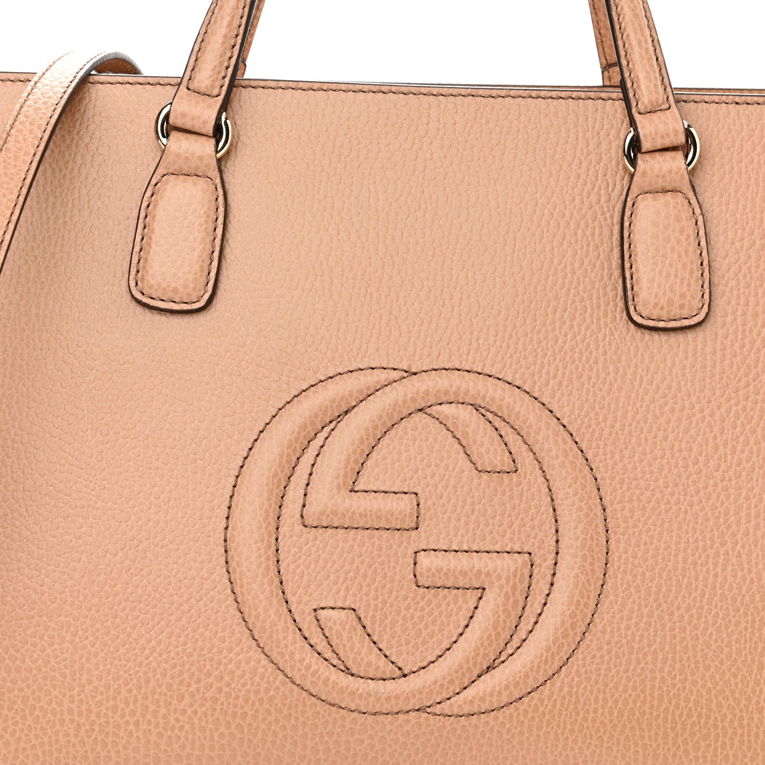 Gucci Dollar Calfskin Large Soho Top Handle Satchel Camelia 8 of 10