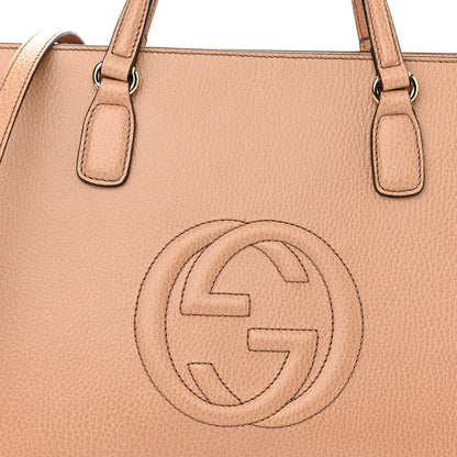 Gucci Dollar Calfskin Large Soho Top Handle Satchel Camelia 8 of 10