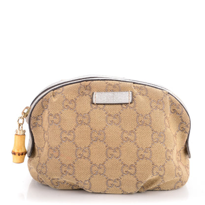 Gucci Monogram Medium Bamboo Cosmetic Case Silver 1 of 6
