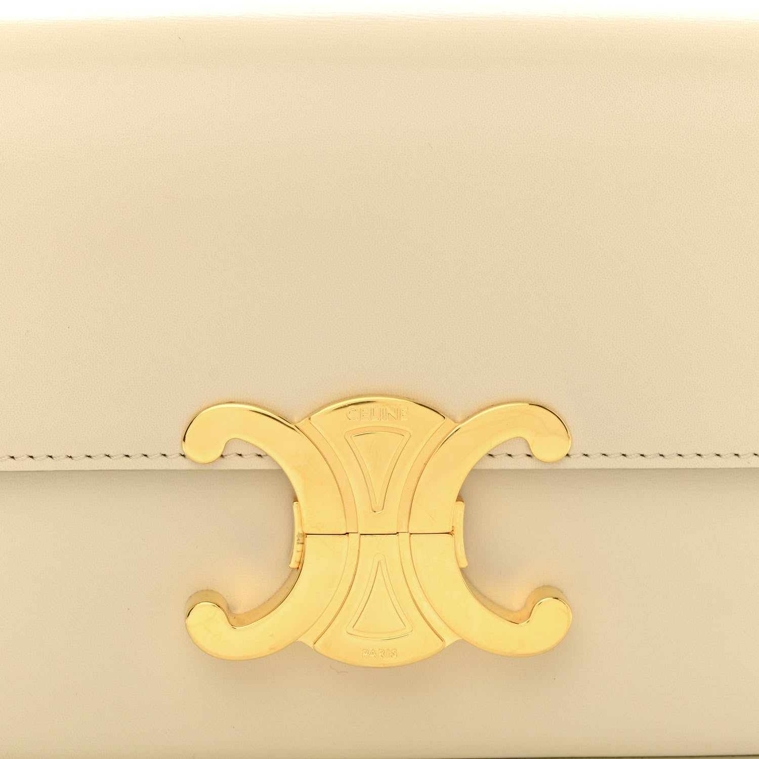 Celine Natural Calfskin Triomphe Shoulder Bag White 10 of 12