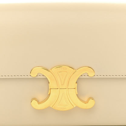 Celine Natural Calfskin Triomphe Shoulder Bag White 10 of 12