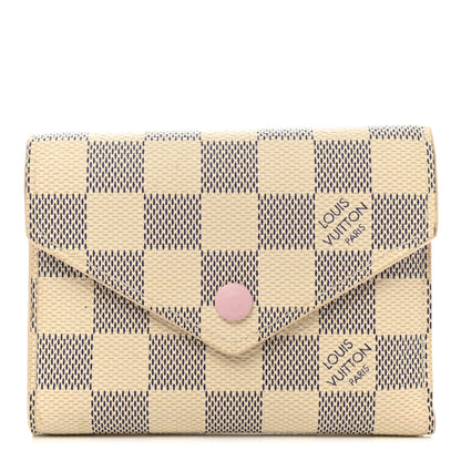Louis Vuitton Damier Azur Victorine Wallet Rose Ballerine 1 of 8