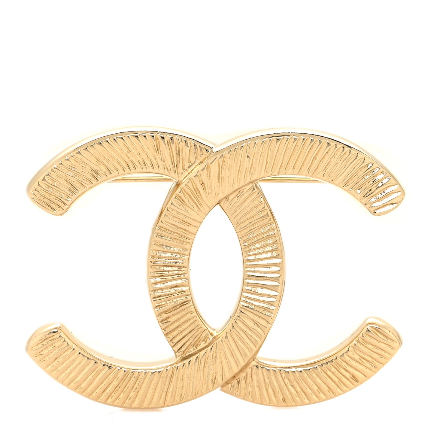 Metal CC Brooch Gold