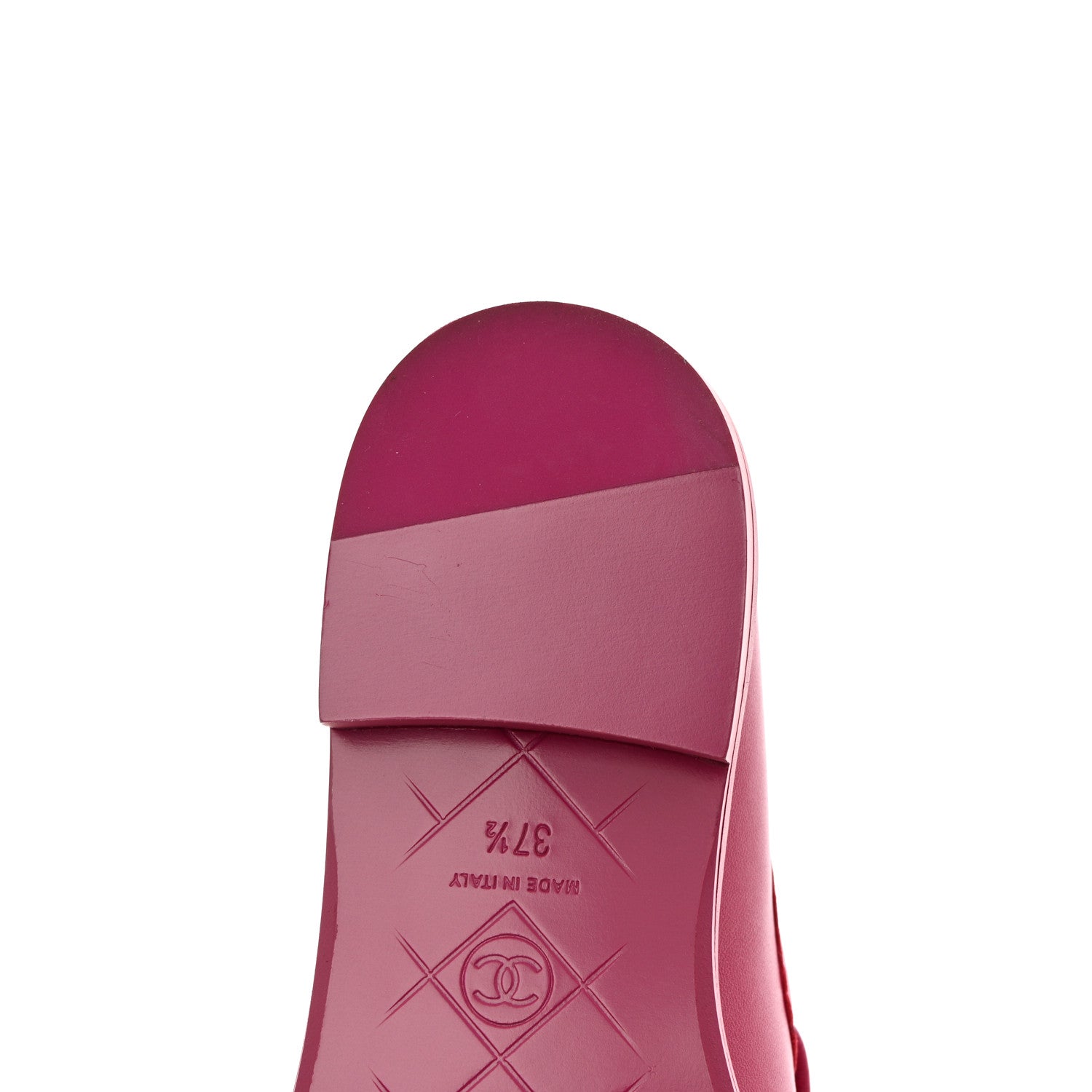 Chanel Lambskin Quilted CC Turnlock Loafers 37.5 Fuchsia 11 of 12