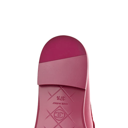 Chanel Lambskin Quilted CC Turnlock Loafers 37.5 Fuchsia 11 of 12