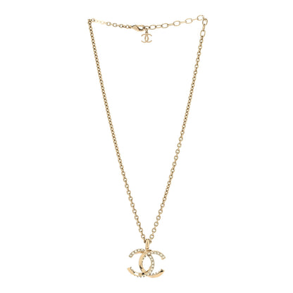 Chanel Metal Crystal CC Necklace Gold 3 of 6