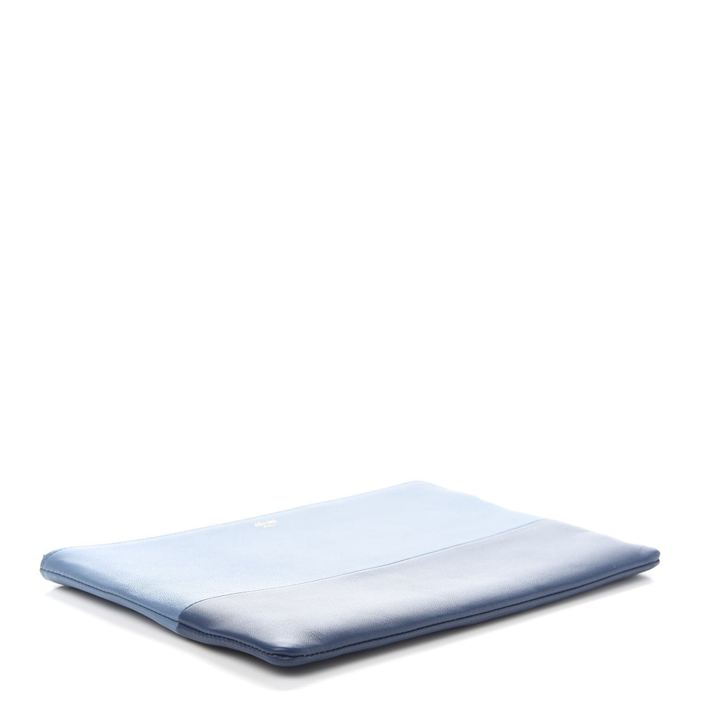 Lambskin Bi-Color Solo Clutch Pouch Deep Sea