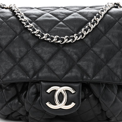 Chanel Washed Lambskin Quilted Large Chain Around Messenger Black 8 of 11