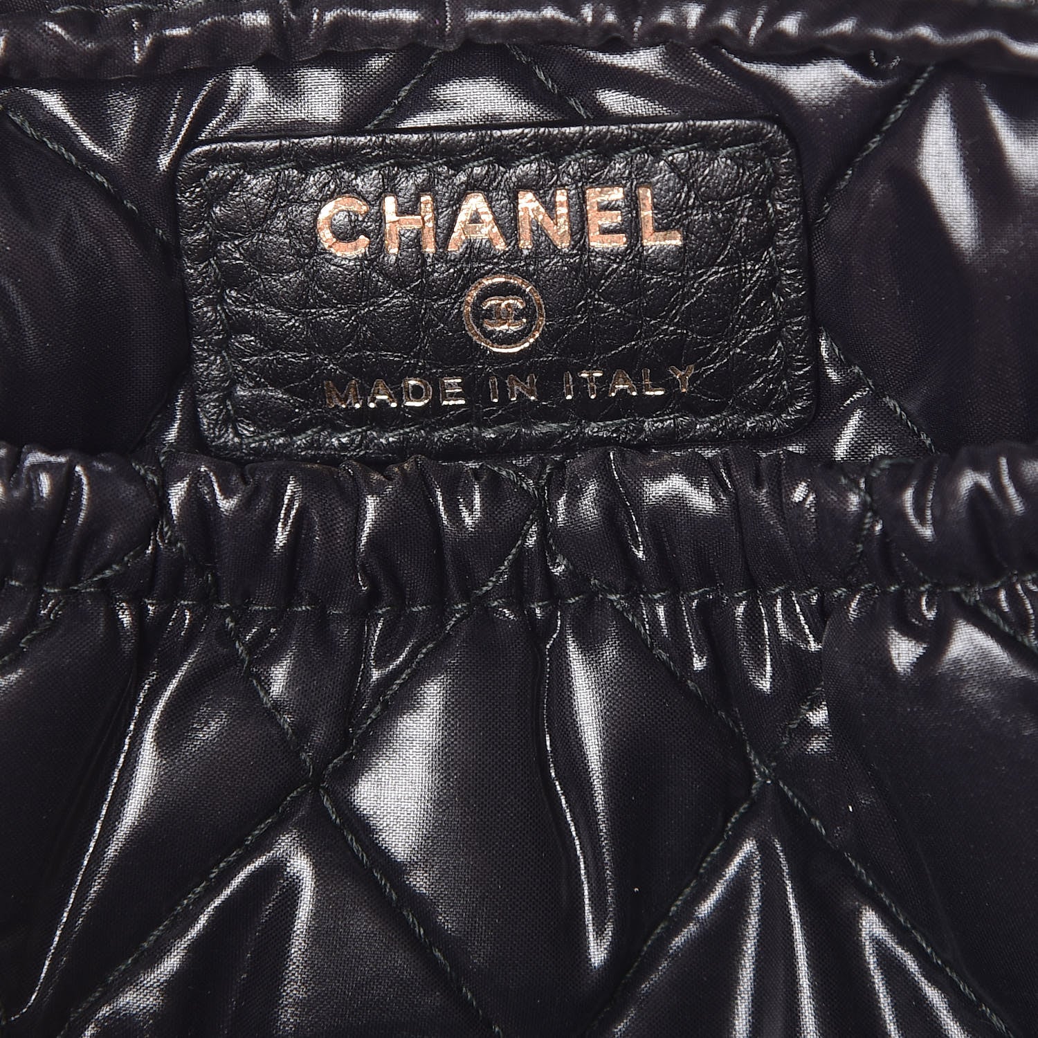 Chanel Grained Calfskin Quilted Small Curvy Pouch Cosmetic Case Black 6 of 7