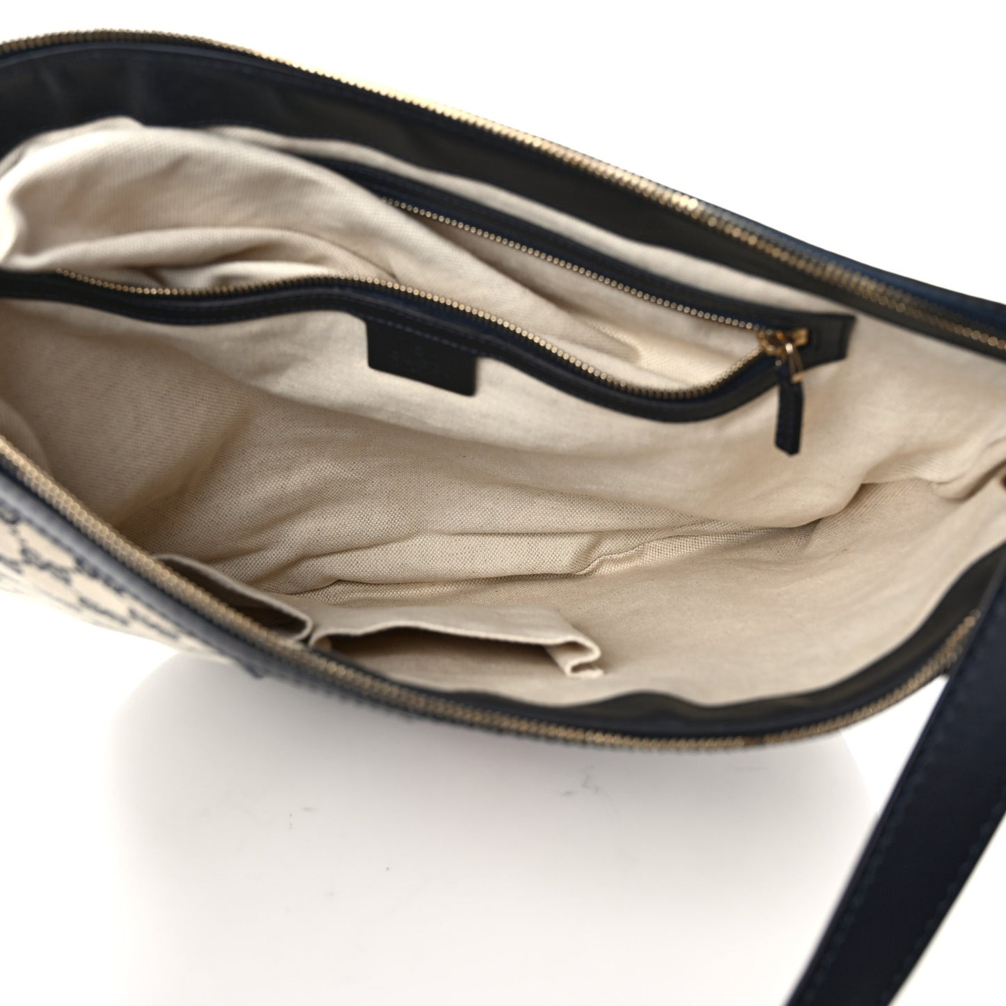 Monogram Vintage Web Medium Half Moon Hobo Navy