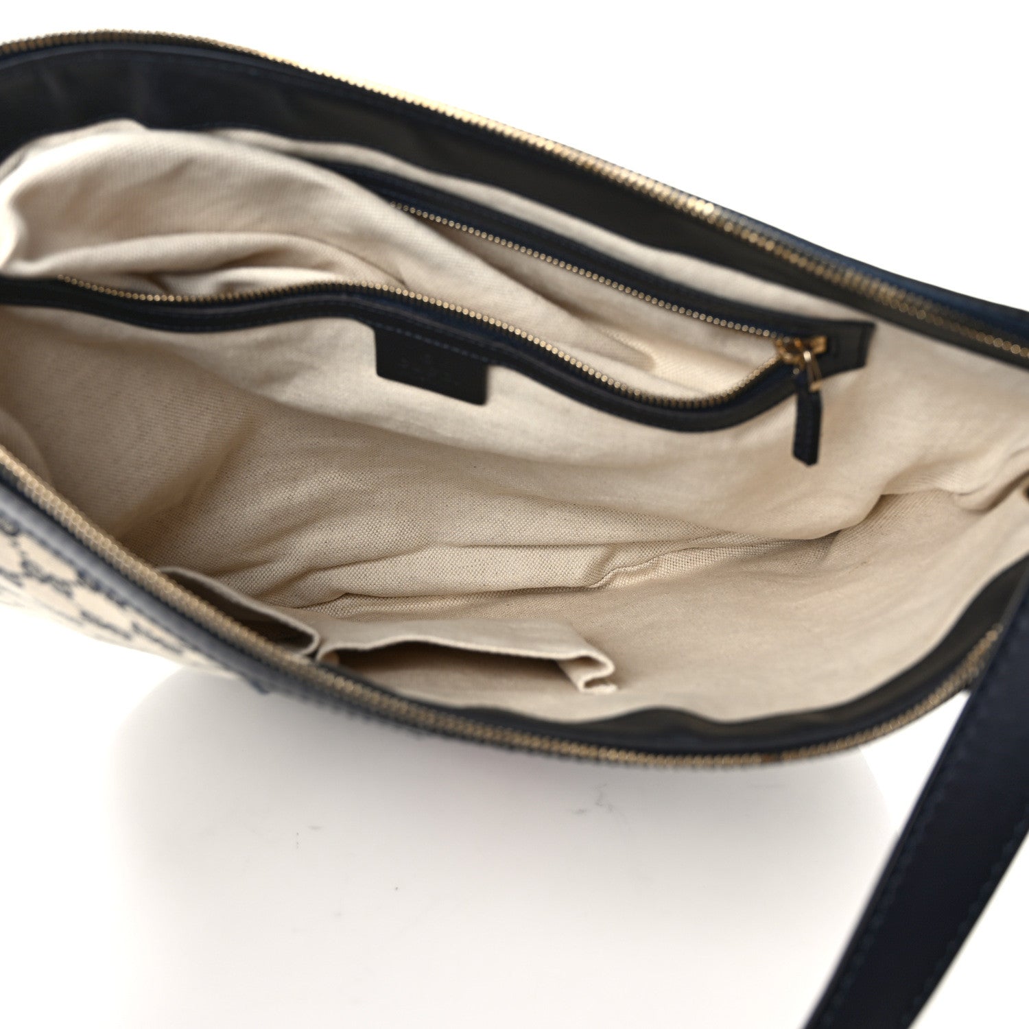 Gucci Monogram Vintage Web Medium Half Moon Hobo Navy 5 of 9