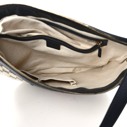 Gucci Monogram Vintage Web Medium Half Moon Hobo Navy 5 of 9