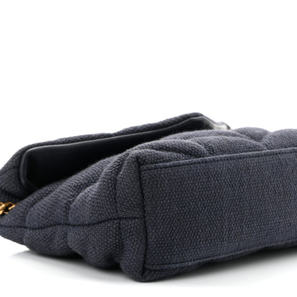 Saint Laurent Canvas Quilted Toy Loulou Puffer Monogram Chain Satchel Deep Marine 9 of 10