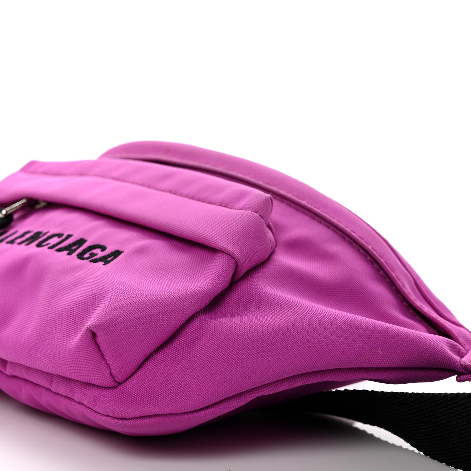 Balenciaga Sport Nylon Logo Embroidered Small Wheel Beltpack Fuchsia Black 8 of 9