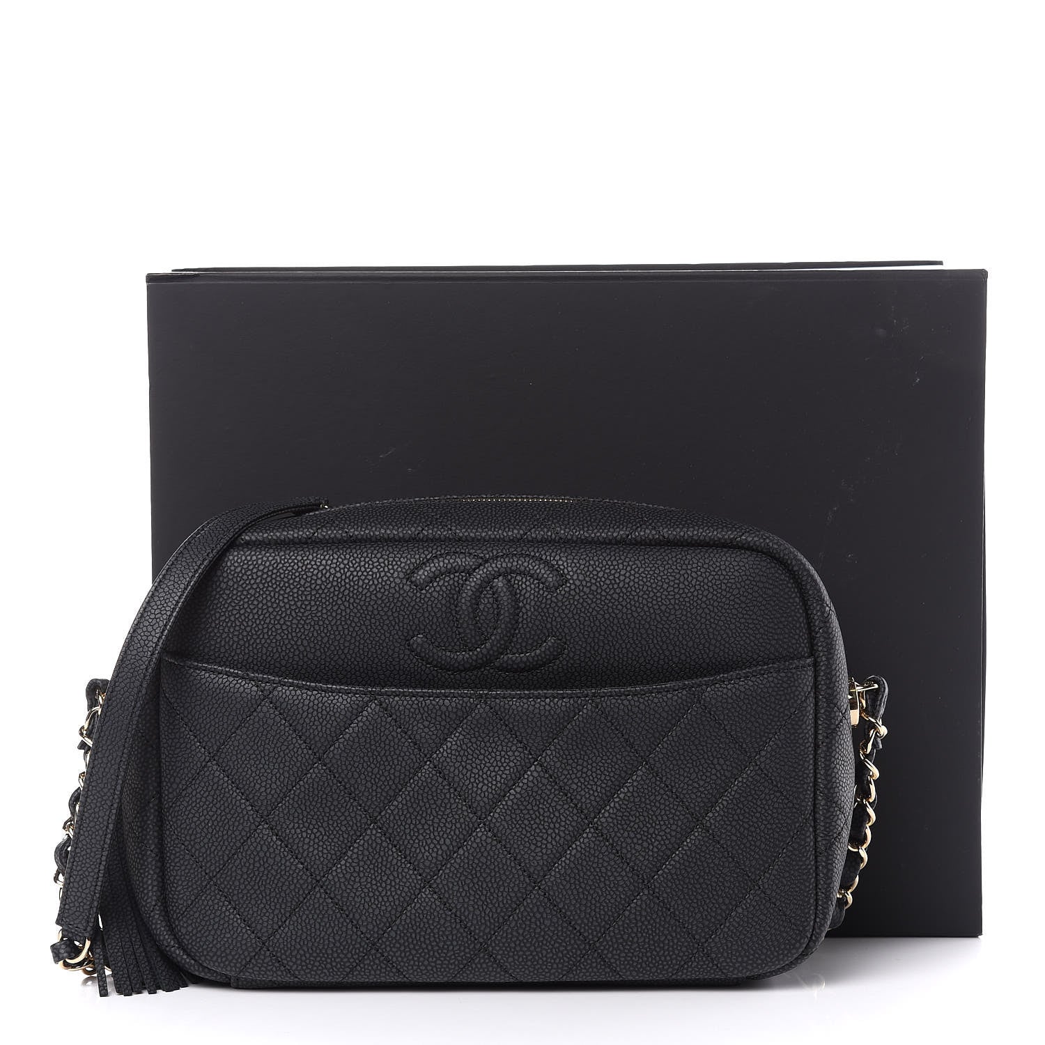 Chanel Caviar Quilted Medium Coco Tassel Camera Case Black 10 of 10