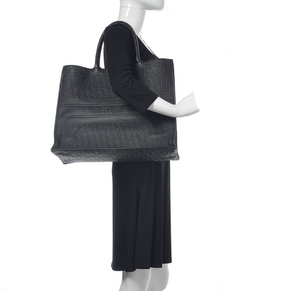 Christian Dior Oblique Calfskin Embossed Book Tote Black 2 of 13