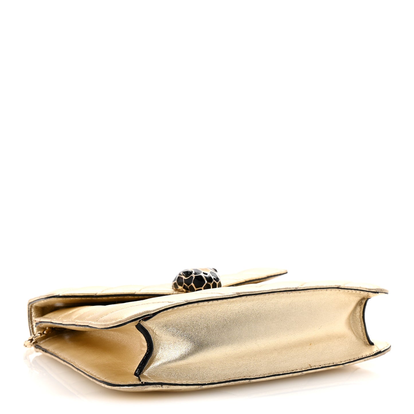 Metallic Calfskin Quilted Serpenti Forever Shoulder Bag Gold