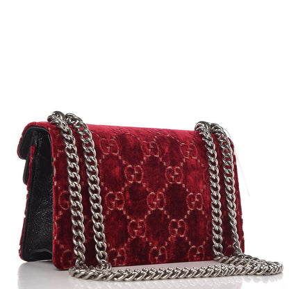 Gucci Velvet Skipper Crystal GG Monogram Small Dionysus Shoulder Bag Red Cipria Black Black Diamond 3 of 8