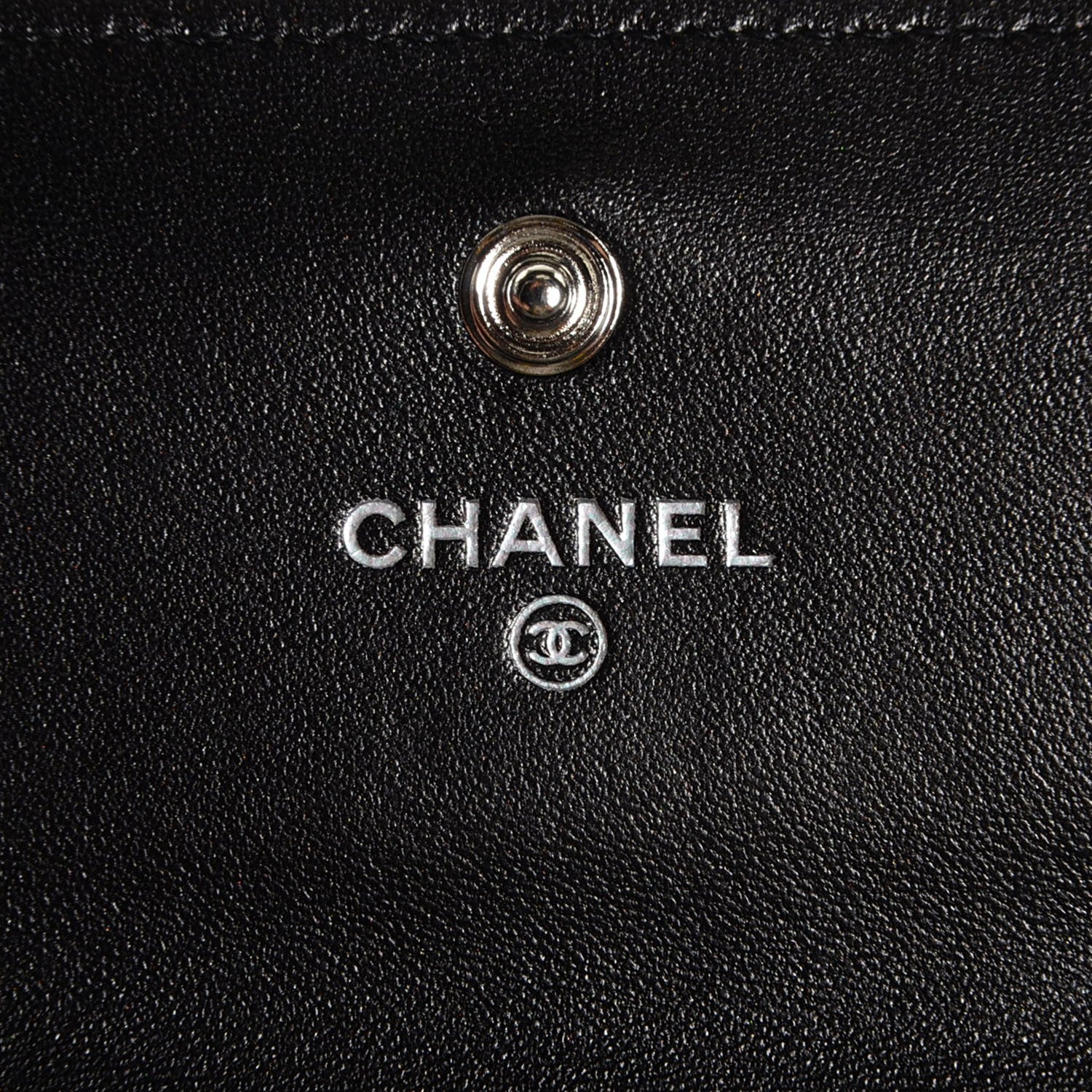 Chanel Lambskin Embossed Camellia Large Gusset Flap Wallet Black 6 of 9