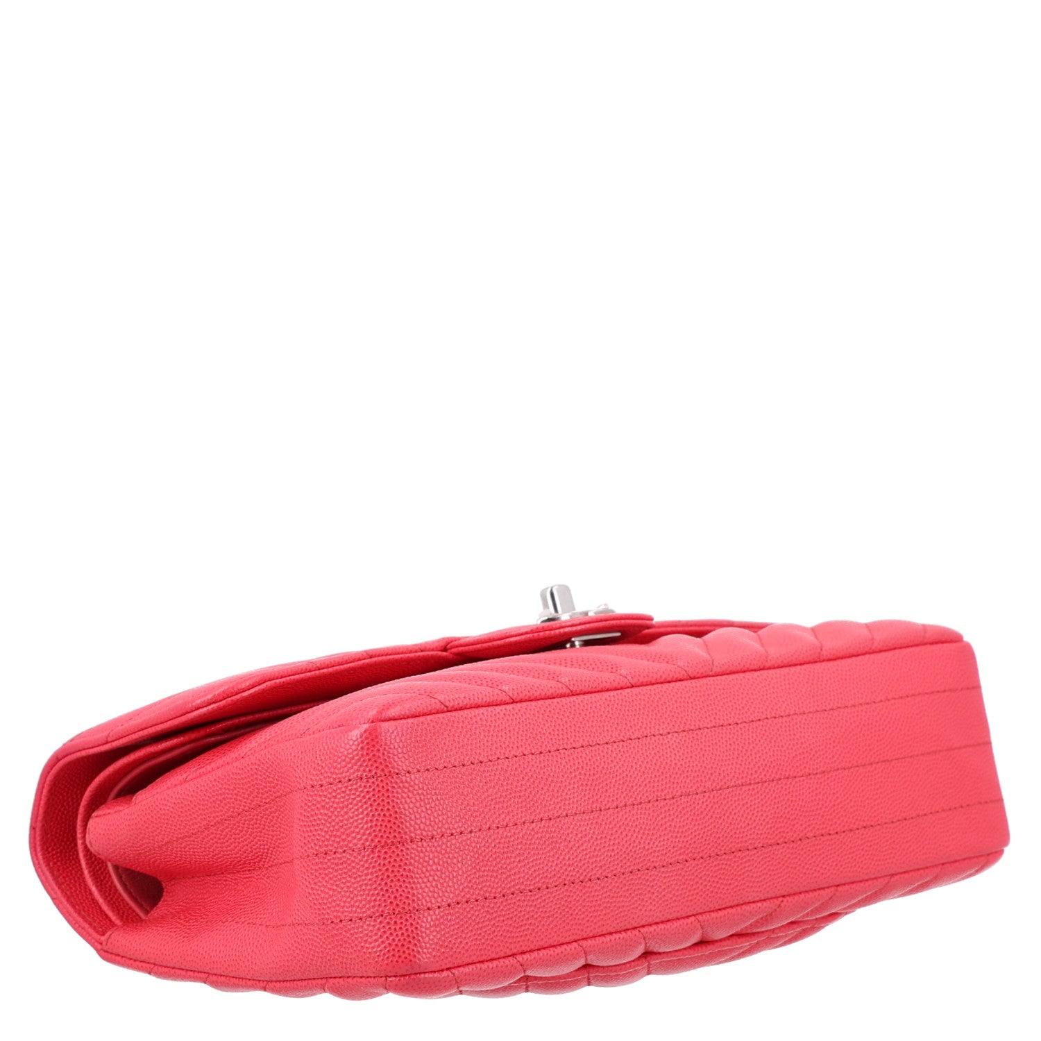 Chanel Caviar Chevron Quilted Small Double Flap Dark Pink 4 of 10