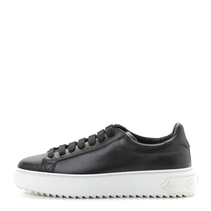 Louis Vuitton Calfskin Time Out Sneakers 37.5 Black 1 of 10