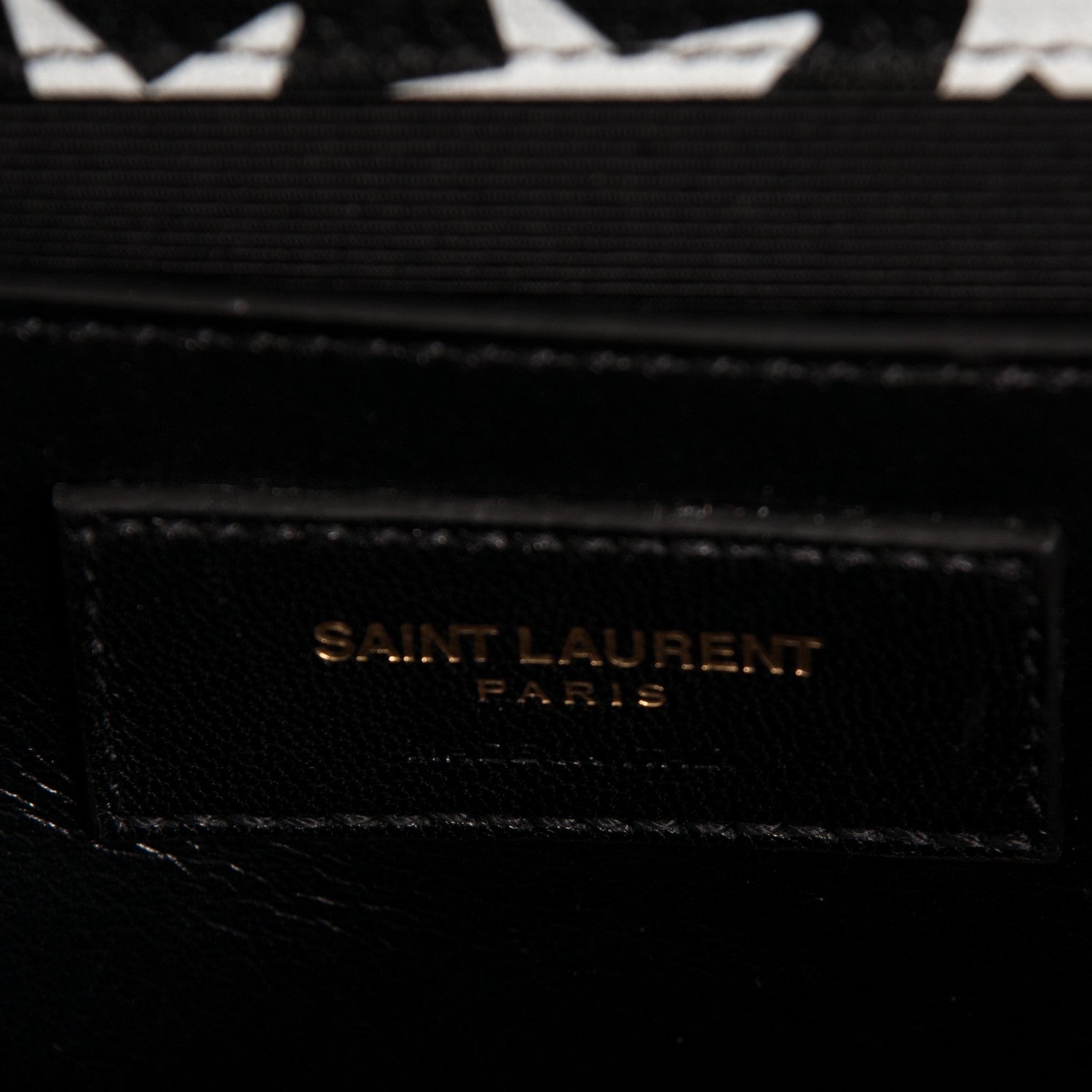 Saint Laurent Lambskin Medium Star Print Monogram Kate Satchel Black White 7 of 7