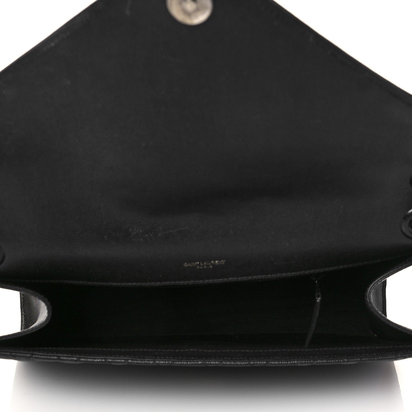 Grain De Poudre Textured Mixed Matelasse Large Triquilt Monogram Monochrome Satchel Black