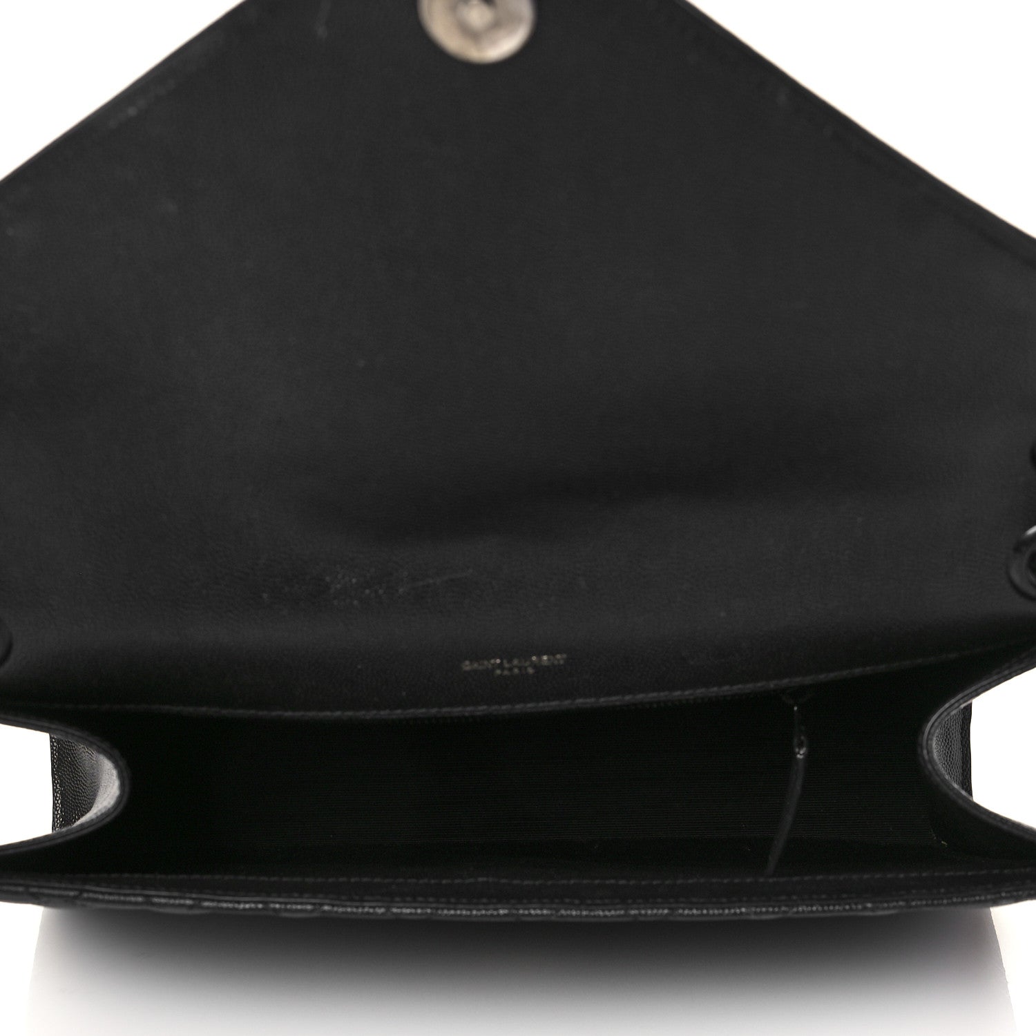 Saint Laurent Grain De Poudre Textured Mixed Matelasse Large Triquilt Monogram Monochrome Satchel Black 5 of 9